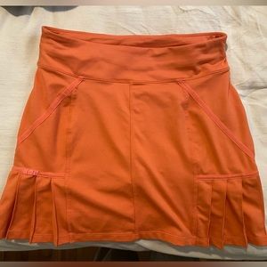 Athleta Womens Sz M Under Par Athletic Skort Black Stretch Zip Pocket Tennis